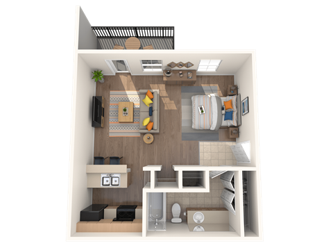 Westchase Apartments in Harvey, LA photo of Studio B floorplan